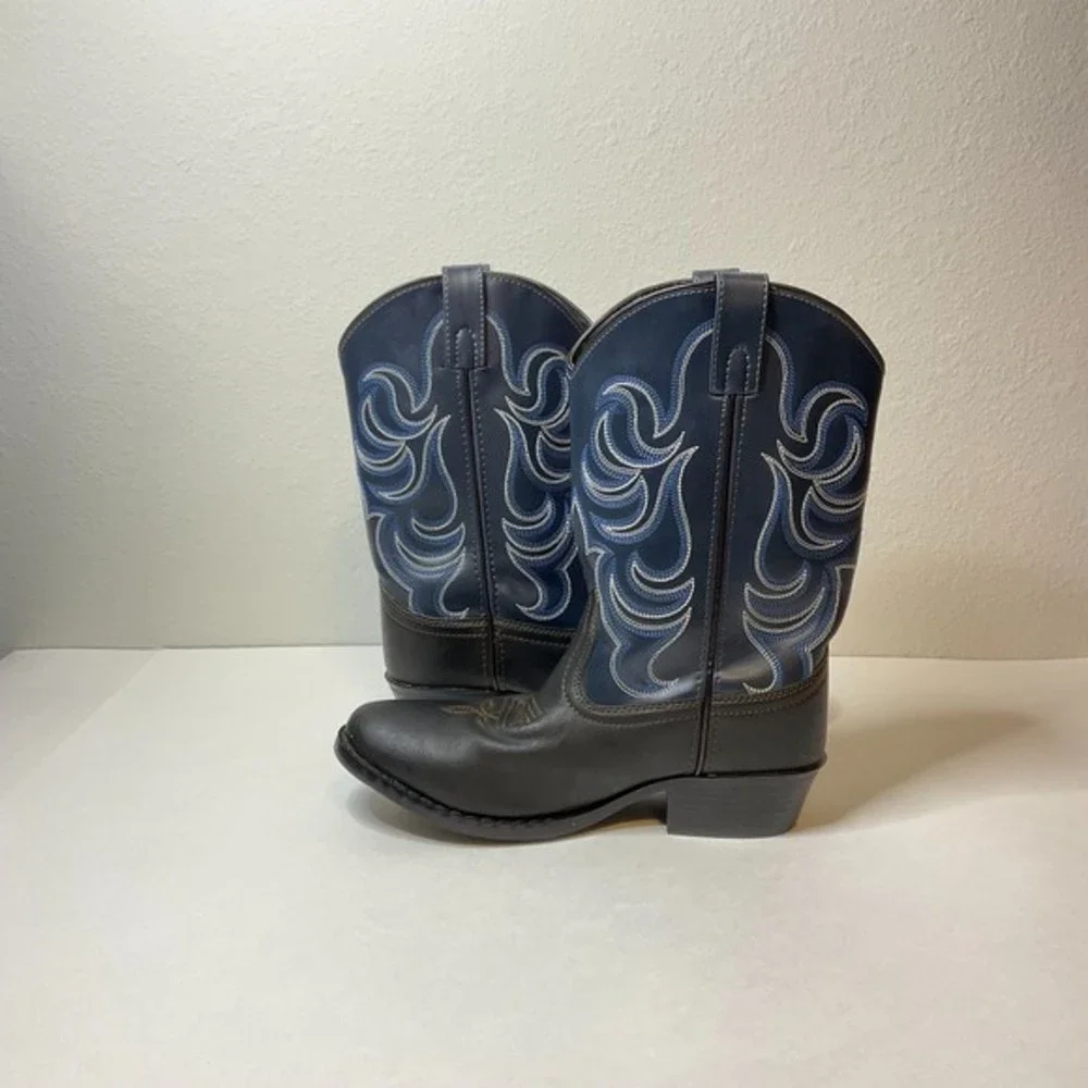 Smokey Mountain Boots Monterey Brown Navy Western Cowboy‎ Size 4.5